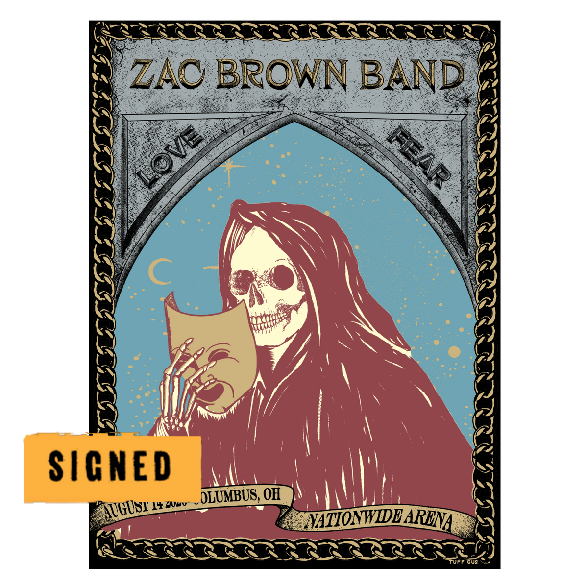 Columbus Signed Foil Love and Fear Tour Poster