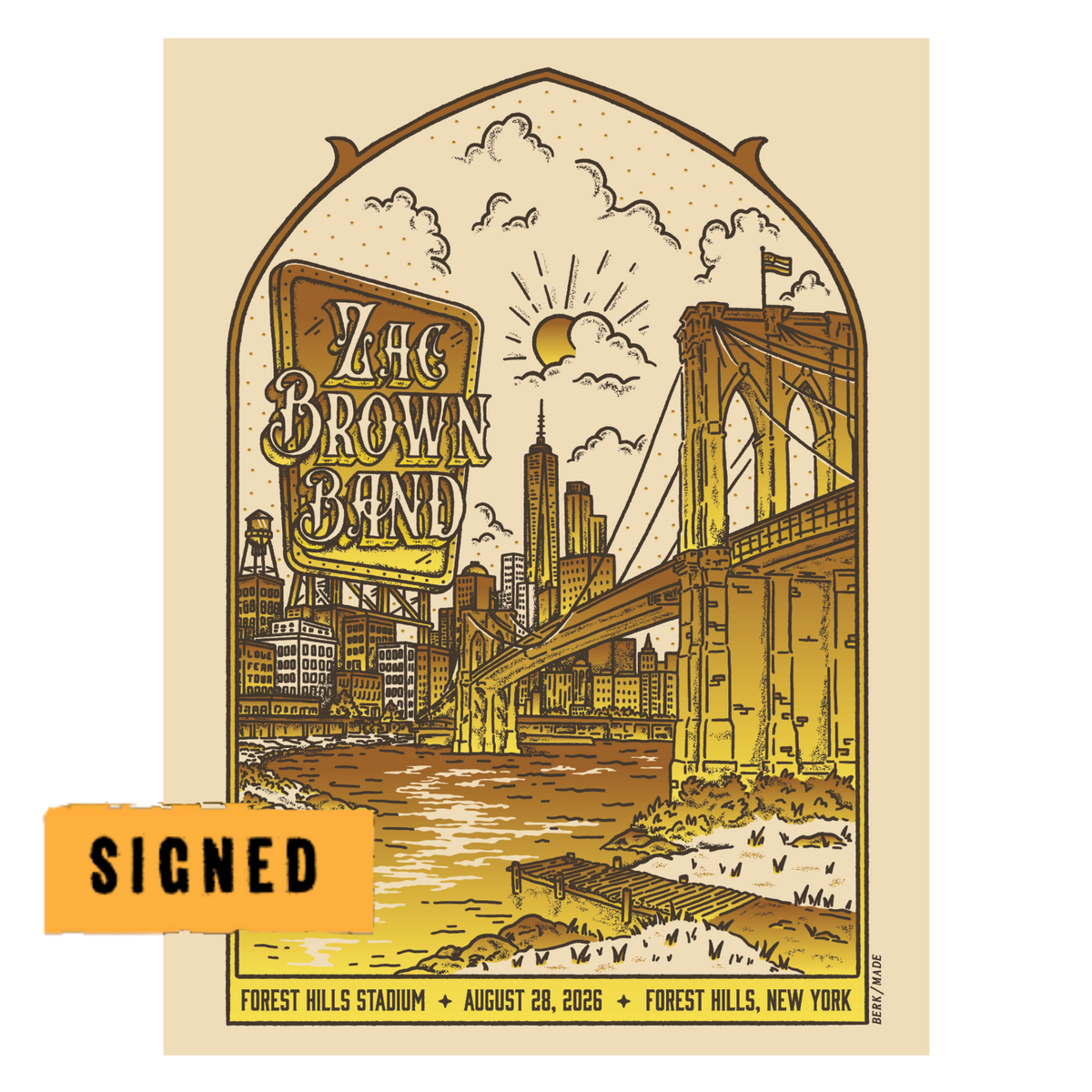 Forest Hills Day 2 Signed Foil Love and Fear Tour Poster