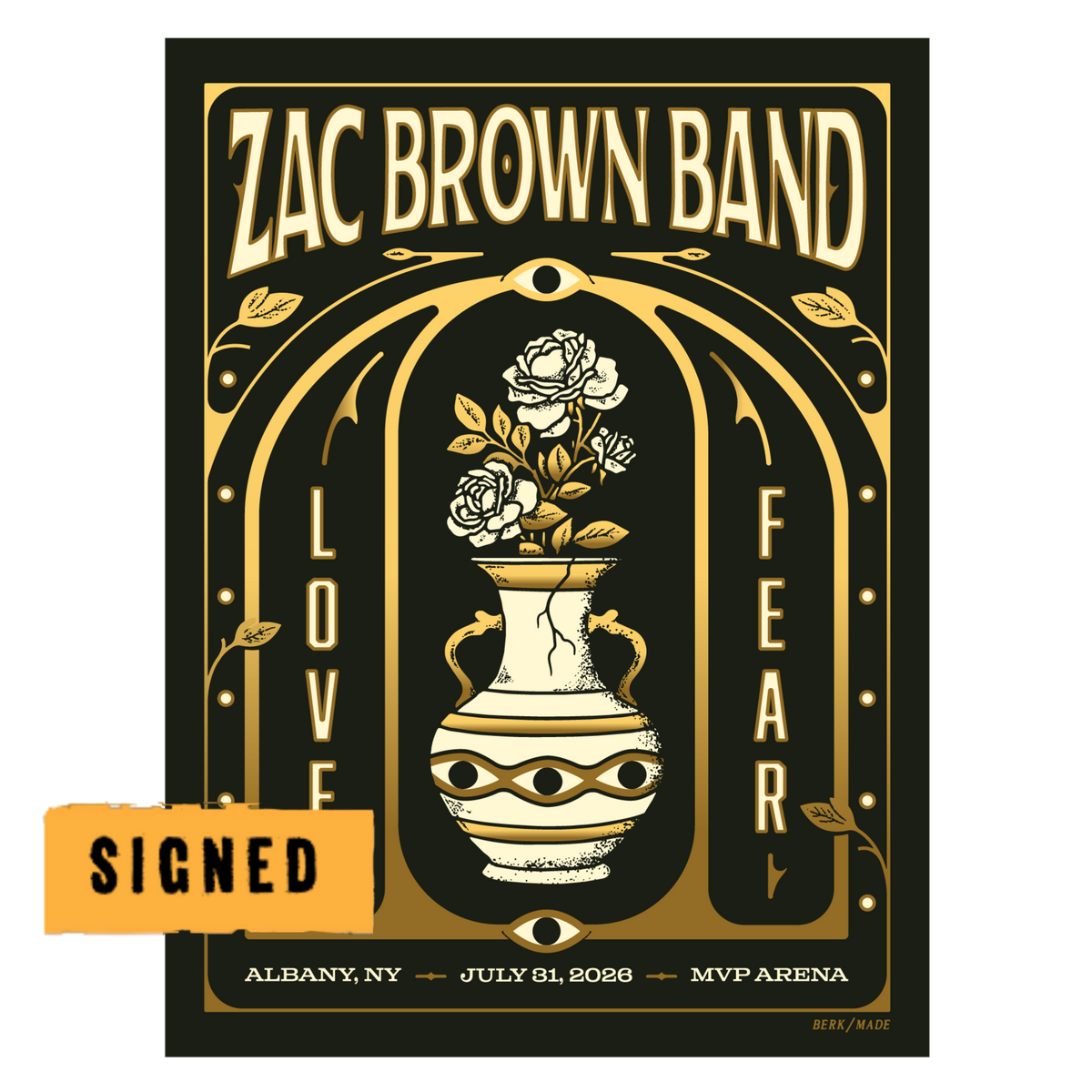 Albany Signed Foil Love and Fear Tour Poster