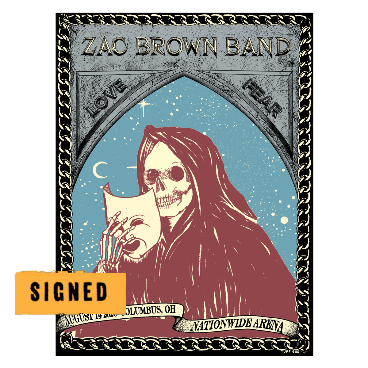 Columbus Signed Love and Fear Tour Poster