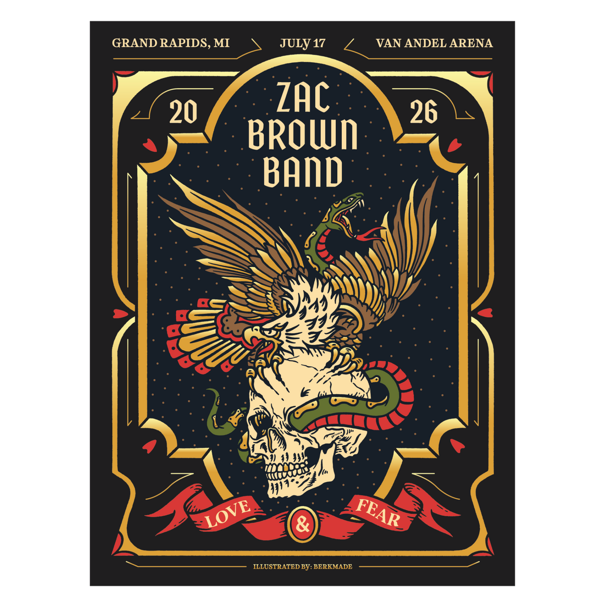 Grand Rapids Foil Love and Fear Poster