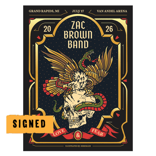 Grand Rapids Signed Foil Love and Fear Tour Poster