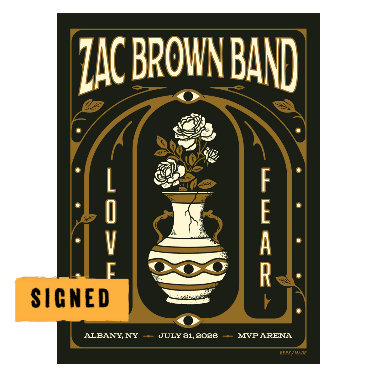 Albany Signed Love and Fear Tour Poster