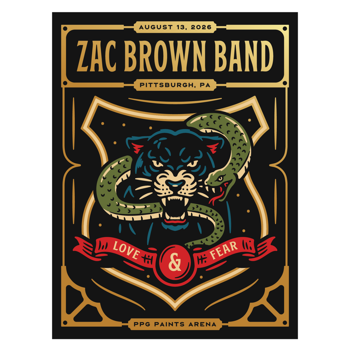 Pittsburgh Foil Love and Fear Tour Poster