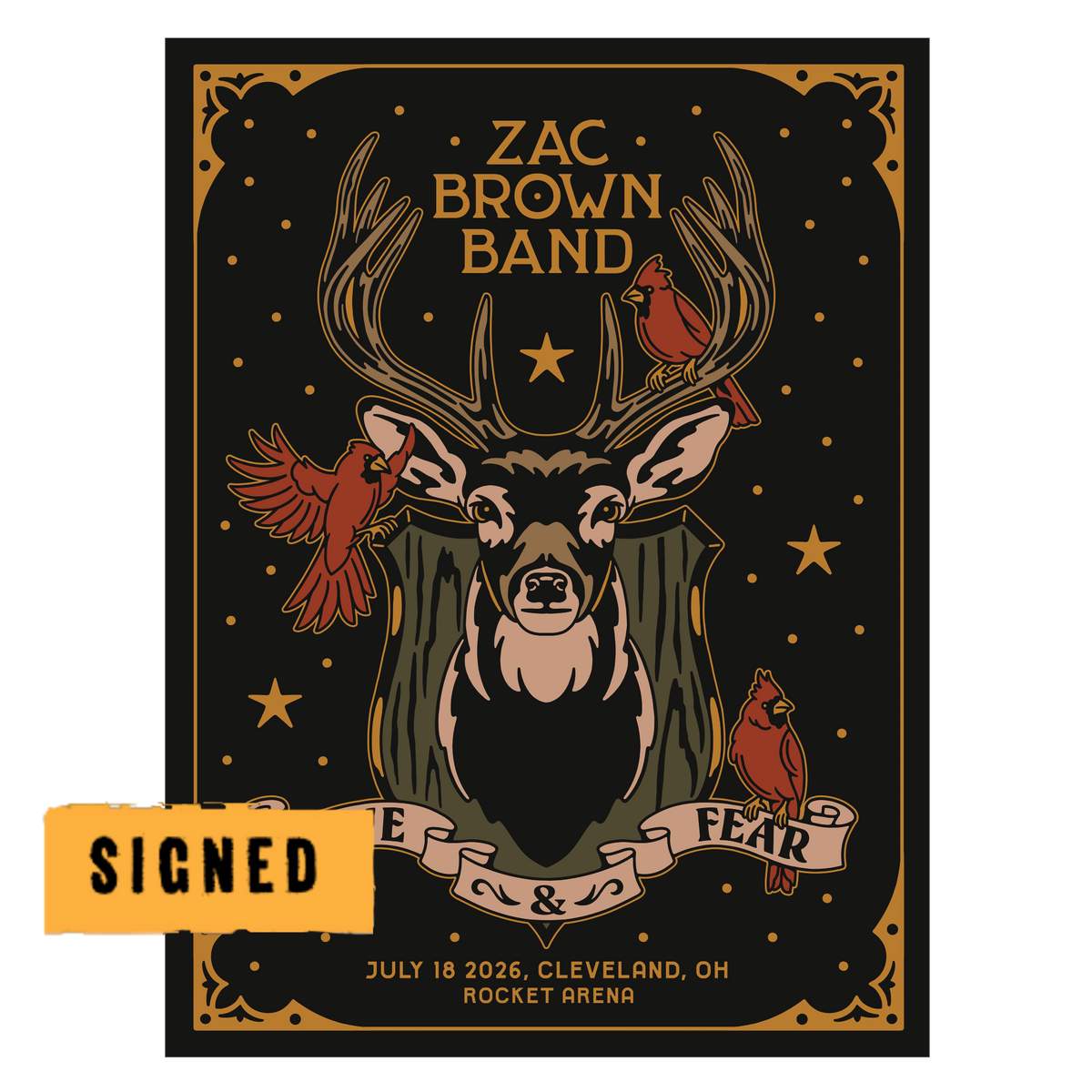 Cleveland Signed Love and Fear Tour Poster