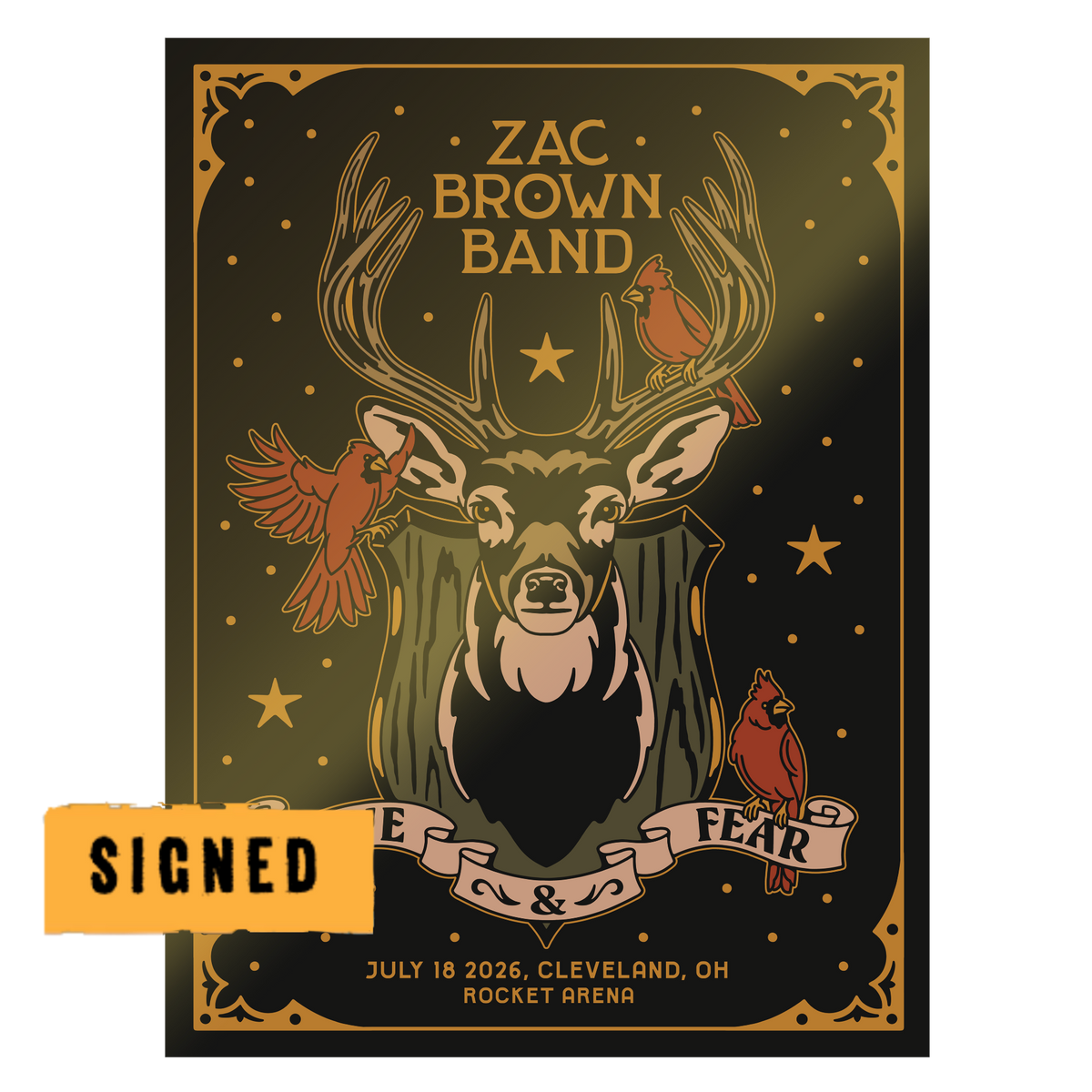 Cleveland Signed Foil Love and Fear Tour Poster