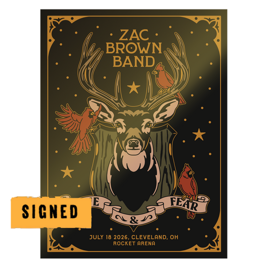 Cleveland Signed Foil Love and Fear Tour Poster