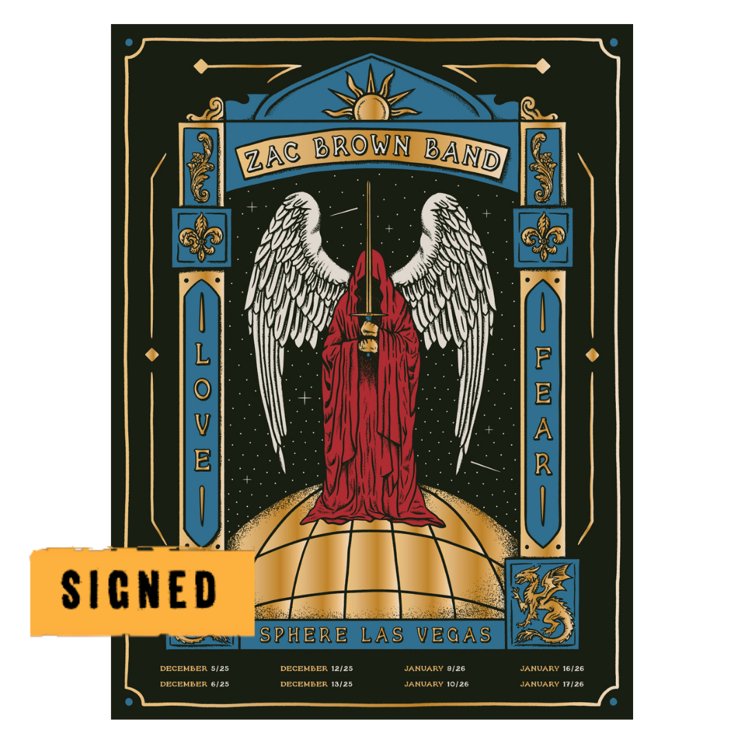Signed Foil Las Vegas Sphere Poster